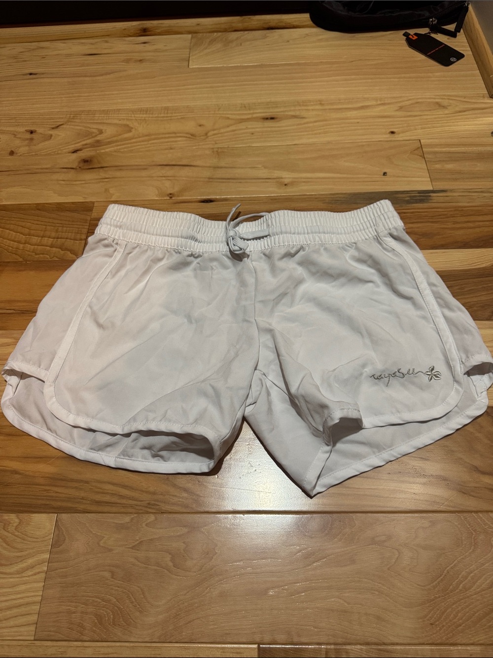 raya sun White Women's Athletic Shorts with Drawstring